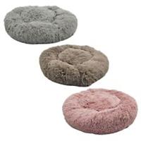HugglePets Anti Anxiety Donut Dog Bed Super Soft Plush Round Puppy Calming Sleep