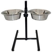 Pet Platter Adjustable Double Diner Dog Puppy Food Water Bowl Elevated Pet Dish