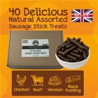 Natural Dog Treat Box Sausage Sticks 40pcs Treats Delicious Soft Chew Assortment