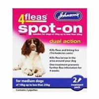 Johnsons Fleas Spot On Medium Dog Kills Fleas on Contact with 4 Weeks Protection