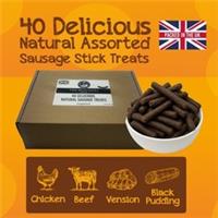 Natural Sausage Sticks Dog Treat Box 40 Pcs Treats Soft Chews Assortment