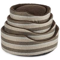 Ancol Dog Bed Stylish Oval Tawny Stripe 50cm, 60cm, 75cm Round Cosy Pet Bedding