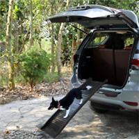HugglePets Pet Ramp Black Car Folding with Matting Option Dog Travel & Transport