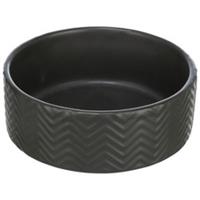 Trixie Ceramic Dog Bowl Food Water Feeding Dish Black Texture Dishwasher Safe