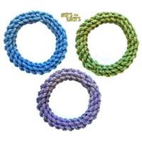 Cotton Rope Dog Toy Ring Nuts For Knots Happy Pet Small Puppy Tug Pull Fetch Fun
