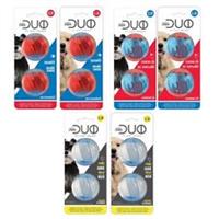 Zeus Dog Puppy Toy Duo Ball 2pk with Squeaker / LED Glow Multi Texture Fetch