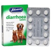 Johnsons Diarrhoea Tablets Dog Cat Pet 12 Tabs for Loose Stool Stomach Treatment