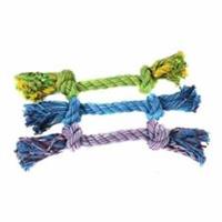 Nuts For Knots Dog Toy 2 Knot Twisted Cotton Rope Happy Pet Fetch Tug Chew Fun