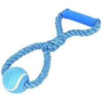 Tennis Ball Pull Dog Toy Rope Handle Nuts for Knots Interactive Tug Fetch Chew