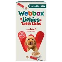Webbox Lickies Dog Treats Tasty Creamy Puppy Licks Beef Low in Calories BUNDLE