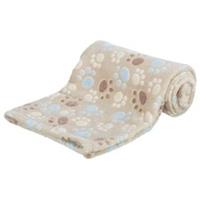 Trixie Dog Laslo Blanket with Paw Print Design Beige Washable Fleece Pet Cover