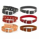 Ancol Heritage Dog Puppy Studded Handsewn Quality Leather Collar - Black Red Tan