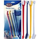 Trixie Dog Toothbrush 4 Pack Dental Hygiene Cat Care Double Sided End Head Set