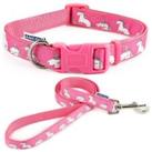 Ancol Dog Collar or Lead Unicorn Puppy Pink Adjustable Nylon Indulgence Fashion
