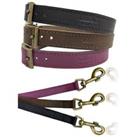 Leather Dog Collar or Lead HugglePets - Black Chocolate Merlot - XS S M L XL XXL