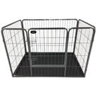 Dog Metal Cage Heavy Duty Whelping 4 Sided Play Pen Cat Crate With Plastic Tray