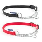 Ancol Dog Half Check Choke Collar Quality Nylon Chain Training 5 Sizes 2 Colours