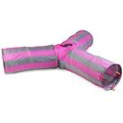 Ancol Crinkly Y Shaped Cat Play Tunnel 180cm Kitten Activity Centre - Folds Flat