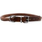 Ancol Dog Collar Round Leather Chestnut - High Quality Heritage Sewn Puppy Nylon
