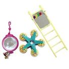 Happy Pet Multipack Parrot Toys - Fun At The Fair Bird Mirror, Ladder & Carousel