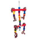 Happy Pet Juggler Bird Toy with Rope & Wood The Bird House Colourful Parrot Toys