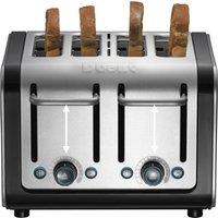 Dualit Architect 4 Slot Toaster, Brushed Steel & Black - 46505.