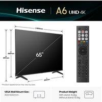 Hisense A6QTUK 65inch 4K Ultra HD LED Freely Smart TV - 65A6QTUK