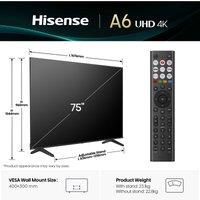 Hisense A6QTUK 75inch 4K Ultra HD LED Freely Smart TV - 75A6QTUK