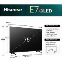Hisense 75E7NQTUK 75inch 4K QLED Smart TV 60Hz Refresh Rate with Freely