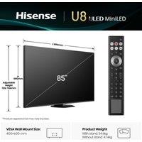 Hisense U8QTUK 85inch 165Hz MiniLED Smart AI TV with Freely - 85U8QTUK