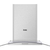 Creda C60CHXG 60cm Curved Glass Chimney Hood 3 Power Levels - Stainless Steel