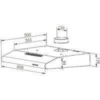 CDA CST62SS 60cm Visor Hood - Stainless Steel