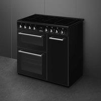Smeg CX93IMBL 90cm Classica Aesthetic Electric Induction Range Cooker - Black