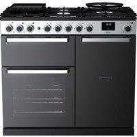 Rangemaster EDDL100DFGBLKCM Edge Deluxe 100 Dual Fuel Range Cooker - Black with Chrome Trim