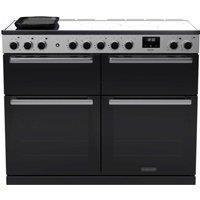 Rangemaster EDDLB110EIGBLKCM Edge Deluxe 110 Induction Hob Range Cooker - Black Glass with Chrome Trim