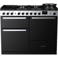 Rangemaster EDDLO110DFGBLKCM Edge Deluxe 110 Dual Fuel Range Cooker - Black with Chrome Trim