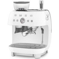 Smeg EGF03WHUK 50 s Style Espresso Coffee Machine with Grinder - White