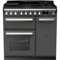 Rangemaster ESDL90DFPSLTCM1 Estel Deluxe 90 Dual Fuel - Slate with Chrome Trim