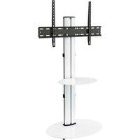AVF FSL600ENSW Eno 60cm Pedestal TV Stand with Shelf - Glass