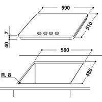Whirlpool GMA6422IX 590mm 4 Burner Built-In Gas Hob - Stainless Steel