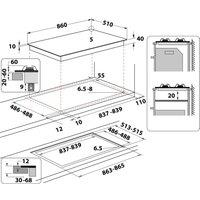 Whirlpool GOWL 958/NB W Collection 90cm 5 Burners Hob - Black