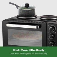 Hamilton Beach HB28HDB 28l Mini Oven with Double Hotplate - Black