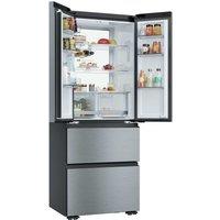 Haier Space-Fit American Style Fridge Freezer 60/40 No Frost - Platinum Inox - HFKR5718DNMM