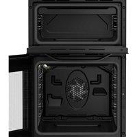 Hotpoint HTE5VCB Twin Cavity Electric Cooker with 4 Ceramic Hobs - Black