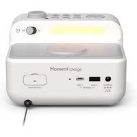 Pure Moment Charge Alarm Clock Radio with Wireless Charging - White