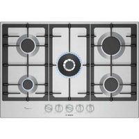 Bosch PCQ7A5I90 Series 6 75cm 5 Zone Gas Burner Hob - Stainless Steel