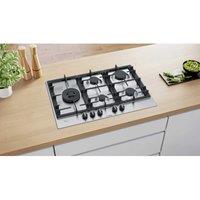 Bosch PCS7A5B90 75cm Gas Hob 5 Burners with Wok Support - Stainless Steel
