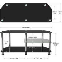 AVF SDC1140-5 Glass TV Stand With Vertical Storage - Black/Chrome