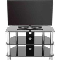 AVF SDC800 80cm Glass Corner TV Stand - Black & Chrome