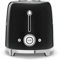 Smeg TSF01BLUK 50 s Style 2-Slot Gloss Black Toaster